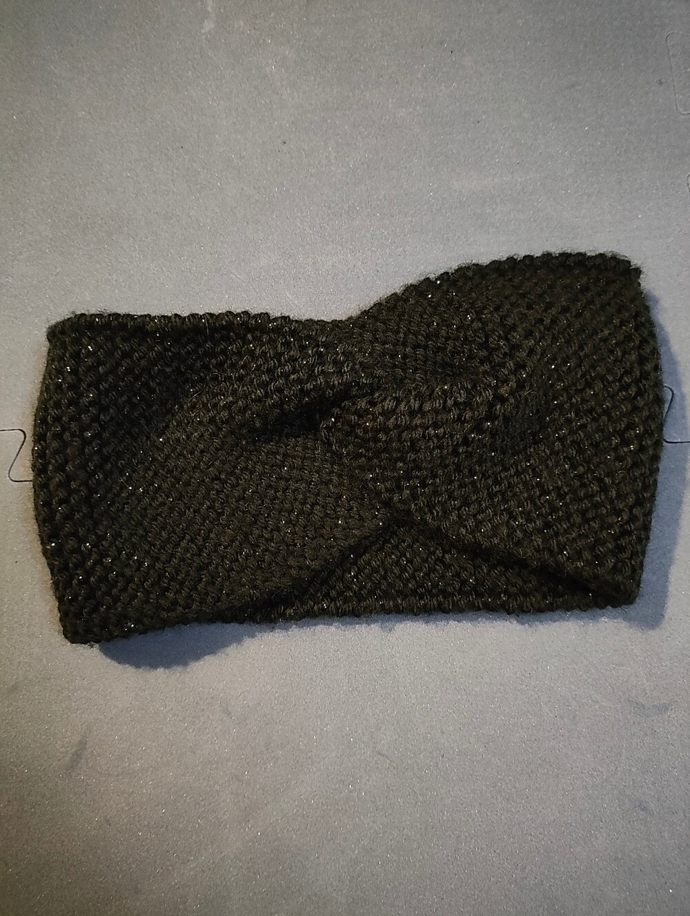Cozy Handmade Black Knit Twist Headband for Women